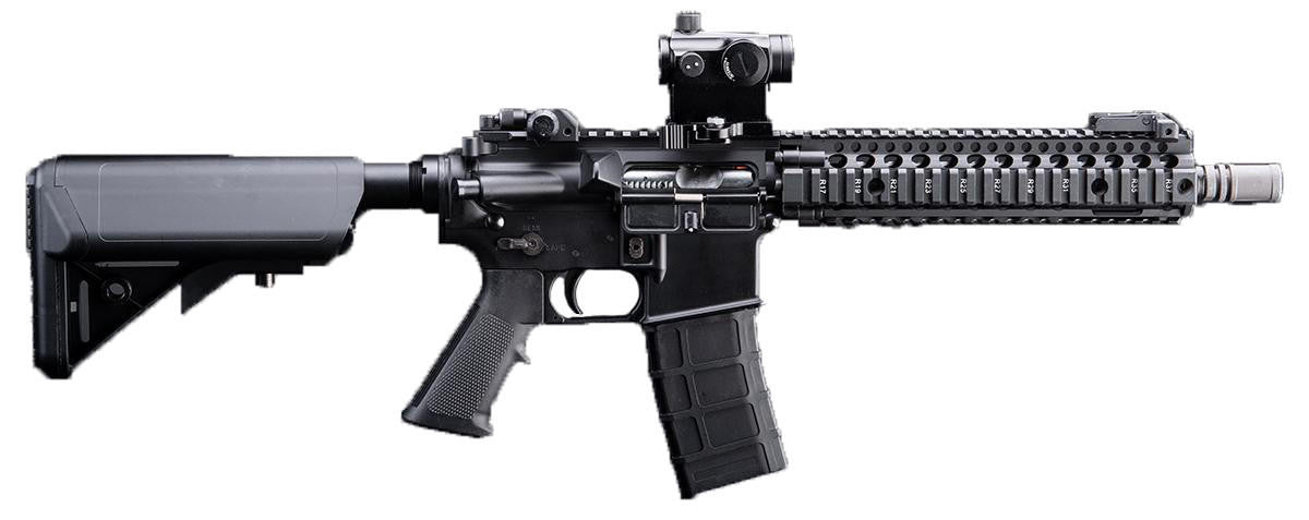 Golden Eagle Daniel Defense Licensed MK18 Gas Blowback Airsoft Rifle, Black