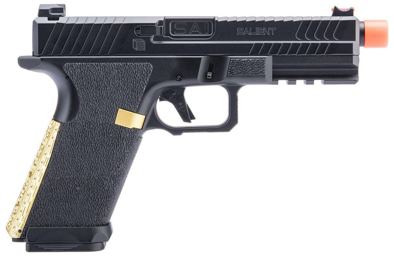 6mmProShop Salient Arms Licensed BLU Airsoft AEP w/ Metal Gearbox & MOSFET, Black/Gold