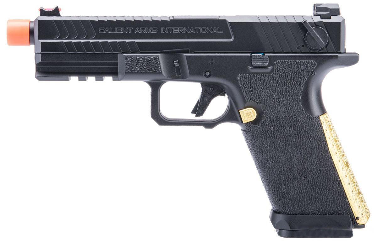 6mmProShop Salient Arms Licensed BLU Airsoft AEP w/ Metal Gearbox & MOSFET, Black/Gold