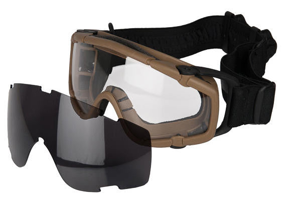 SI 444TF Ballistic Goggle Fan Version with 2 Lens, Tan