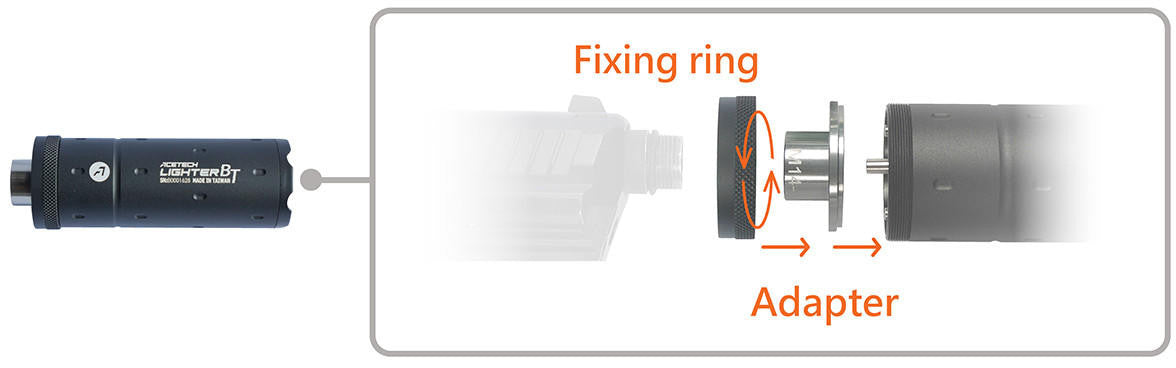 AceTech Lighter BT Airsoft Tracer Unit 14mm/11mm, Black