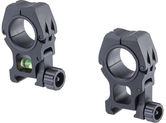 ACW M10 30mm Scope Rings w/ Bubble Level, Black