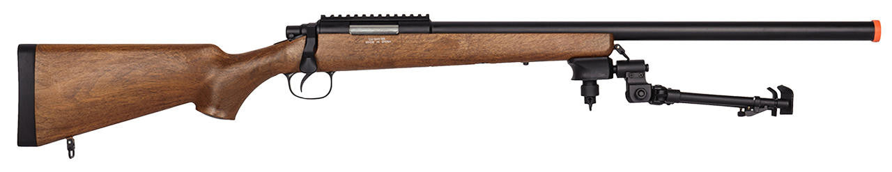 AGM Bolt Action Airsoft Sniper Rifle with Bipod, Wood