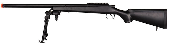 AGM Bolt Action Airsoft Sniper Rifle with Bipod, Black