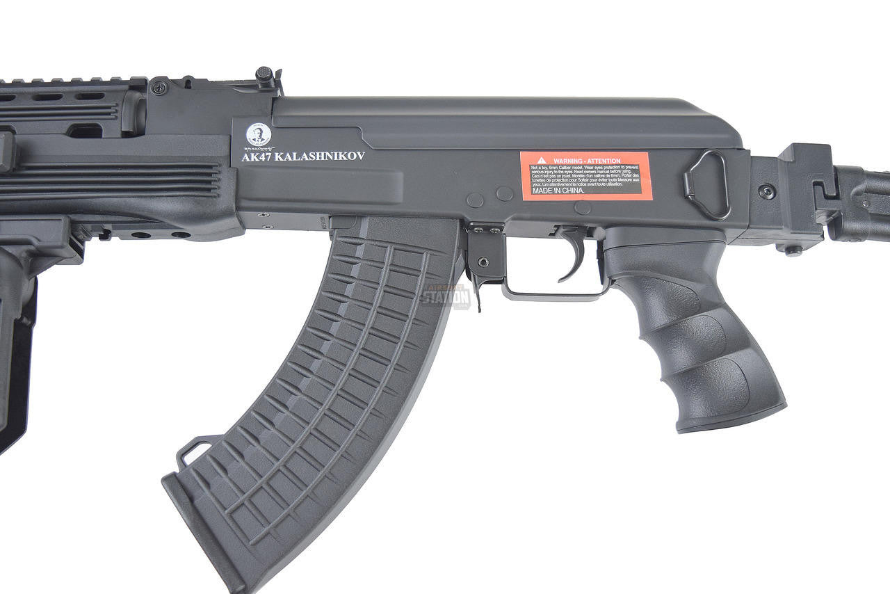 AK47 Kalashnikov 60th Anniversary RIS AEG Airsoft Rifle, Black