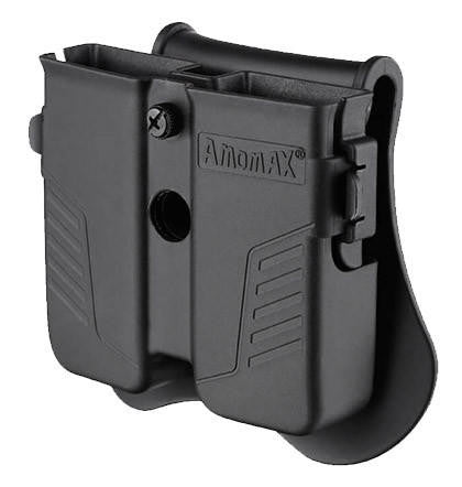 Amomax Universal Double Pistol Mag Pouch, Black