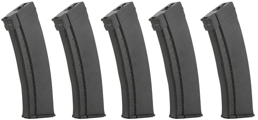Arcturus AK74 Bakelite 550 Round Hi-Capacity Airsoft EMM Magazine 5 Pack, Black