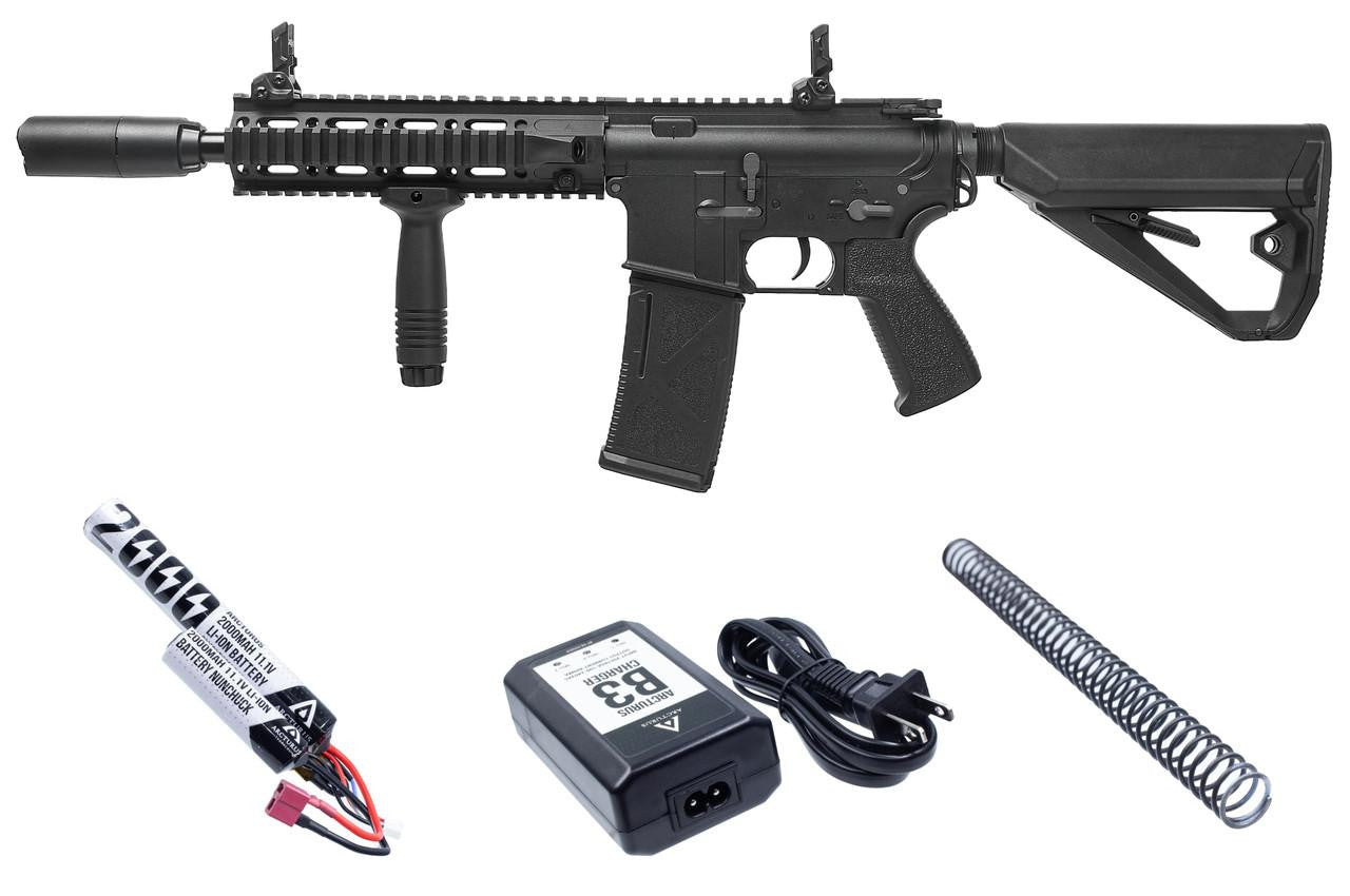 Arcturus LWT MK-II CQB 10" AEG Sport ARC SE Airsoft Rifle Starter Pack, Black