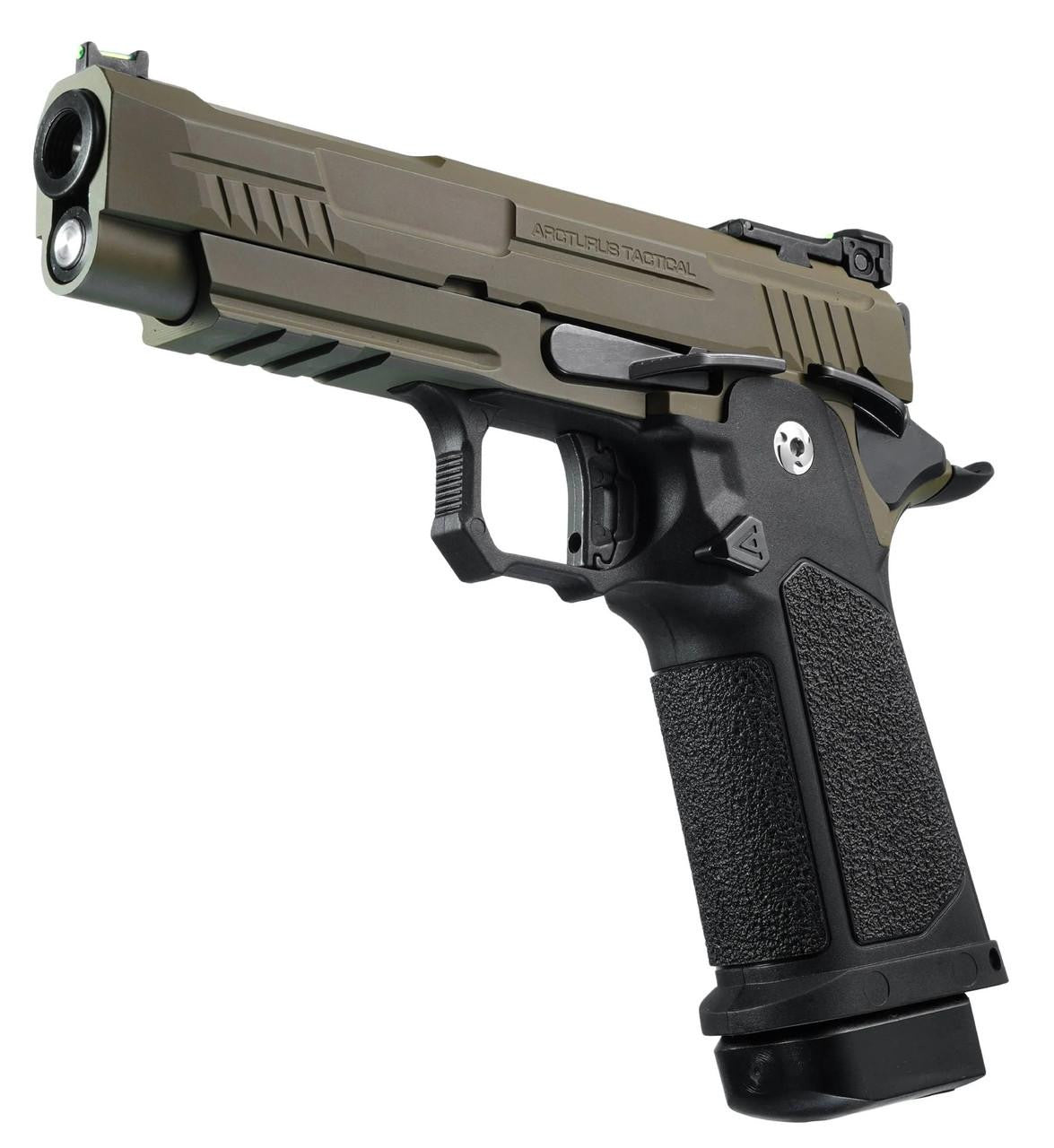 ARCTURUS Vanguard 4.3" Hi-Capa GBB Airsoft Pistol, Black/Tan