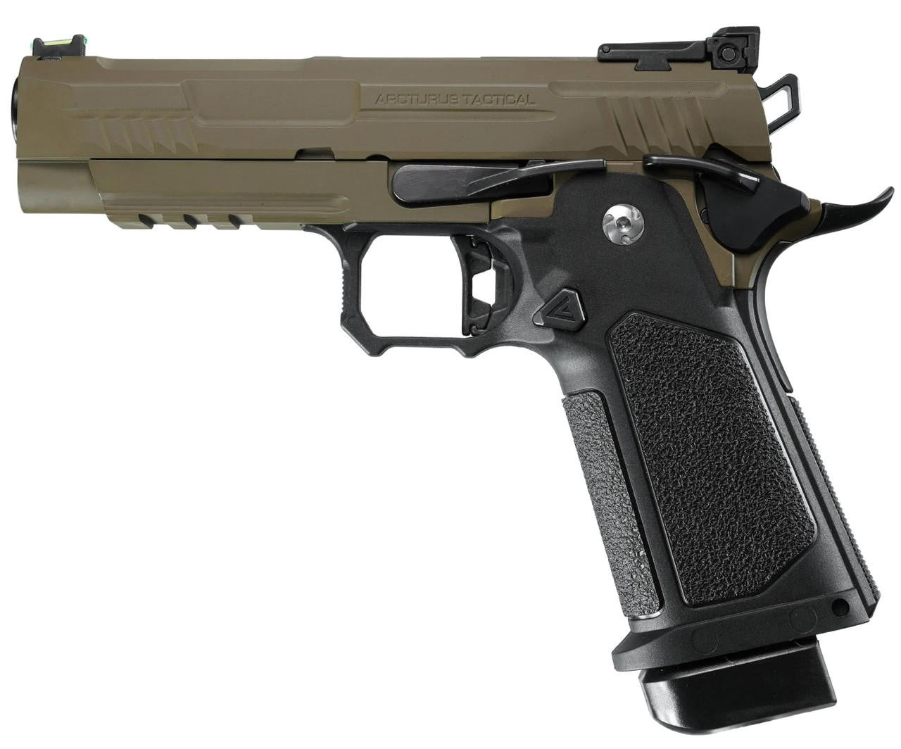 ARCTURUS Vanguard 4.3" Hi-Capa GBB Airsoft Pistol, Black/Tan