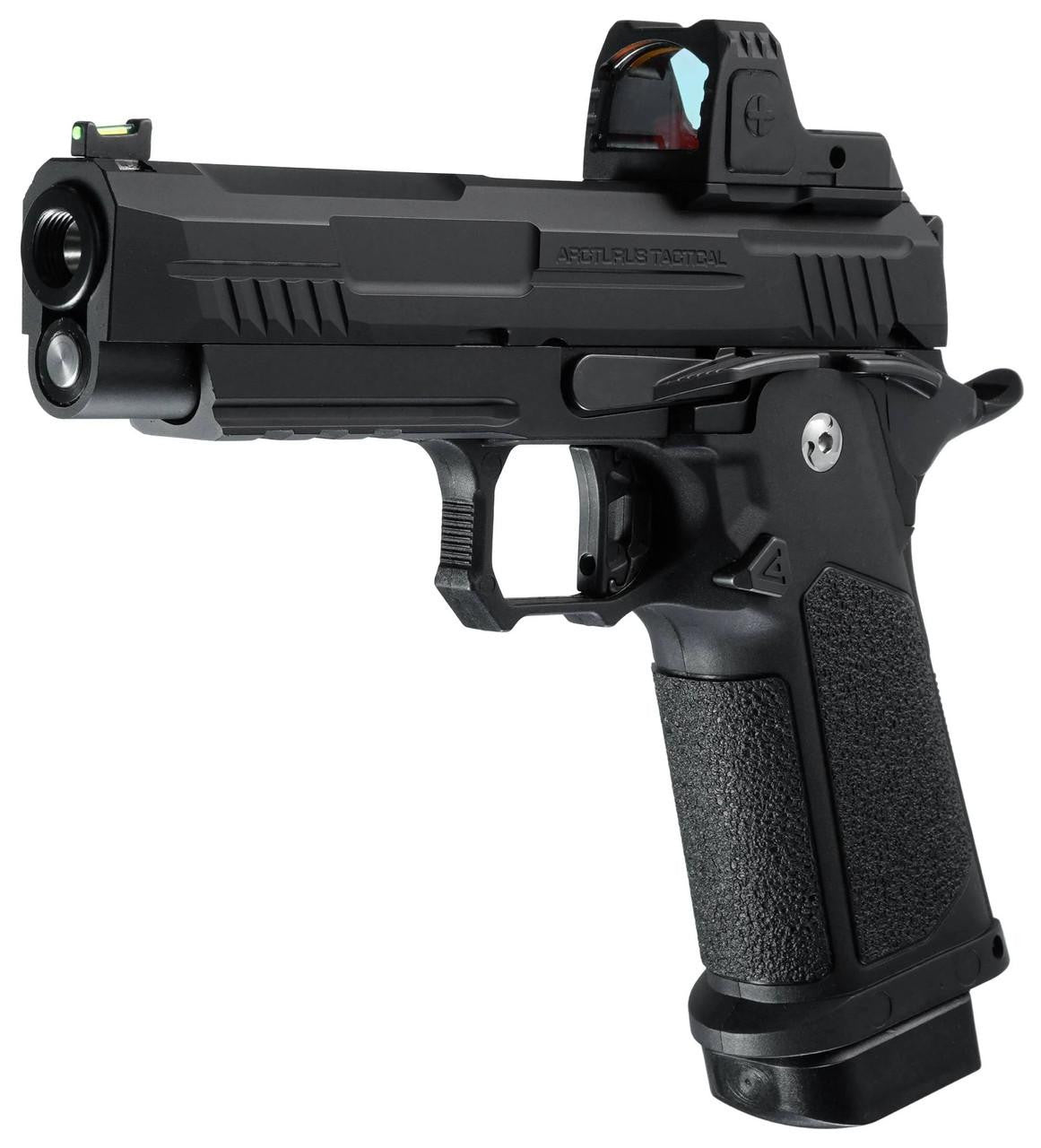 ARCTURUS Vanguard 4.3" Hi-Capa GBB Airsoft Pistol w/ Optics Ready Slide & ARS-1 Red Dot Combo, Black