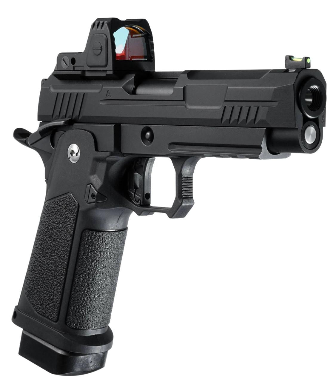 ARCTURUS Vanguard 4.3" Hi-Capa GBB Airsoft Pistol w/ Optics Ready Slide & ARS-1 Red Dot Combo, Black