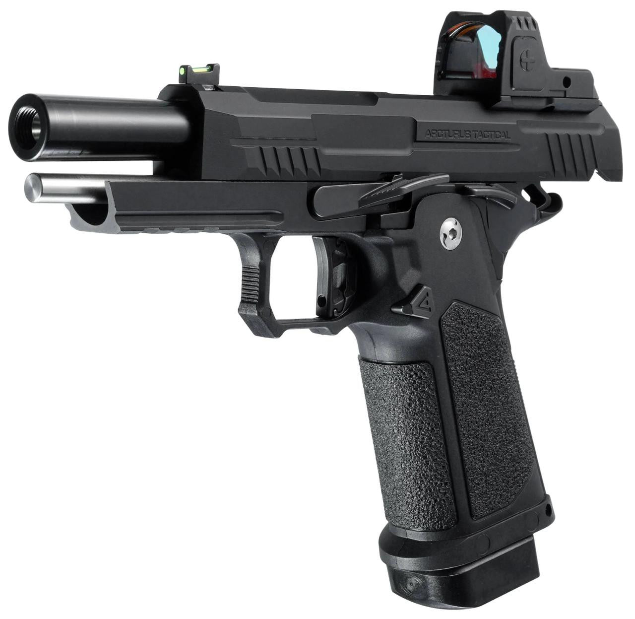 ARCTURUS Vanguard 4.3" Hi-Capa GBB Airsoft Pistol w/ Optics Ready Slide & ARS-1 Red Dot Combo, Black