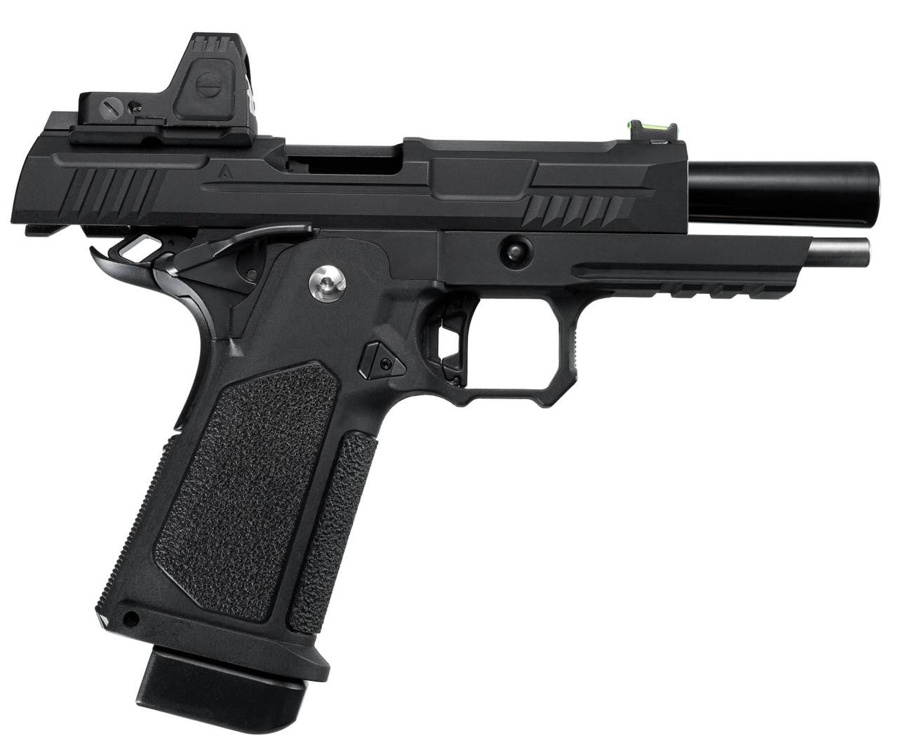 ARCTURUS Vanguard 4.3" Hi-Capa GBB Airsoft Pistol w/ Optics Ready Slide & ARS-1 Red Dot Combo, Black