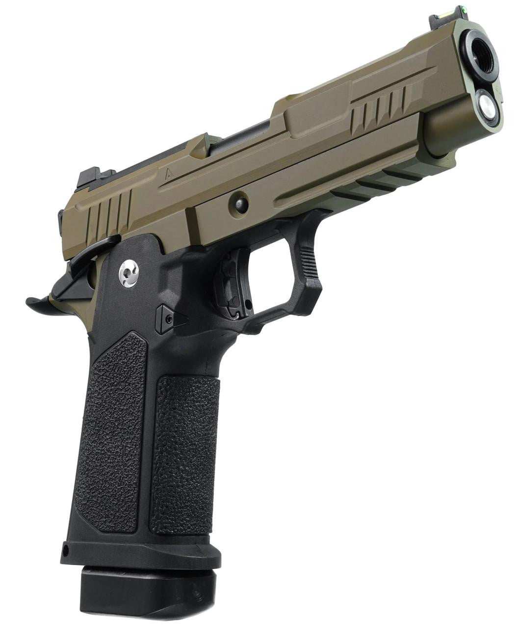 ARCTURUS Vanguard 4.3" Hi-Capa GBB Airsoft Pistol w/ Optics Ready Slide, Black/Tan