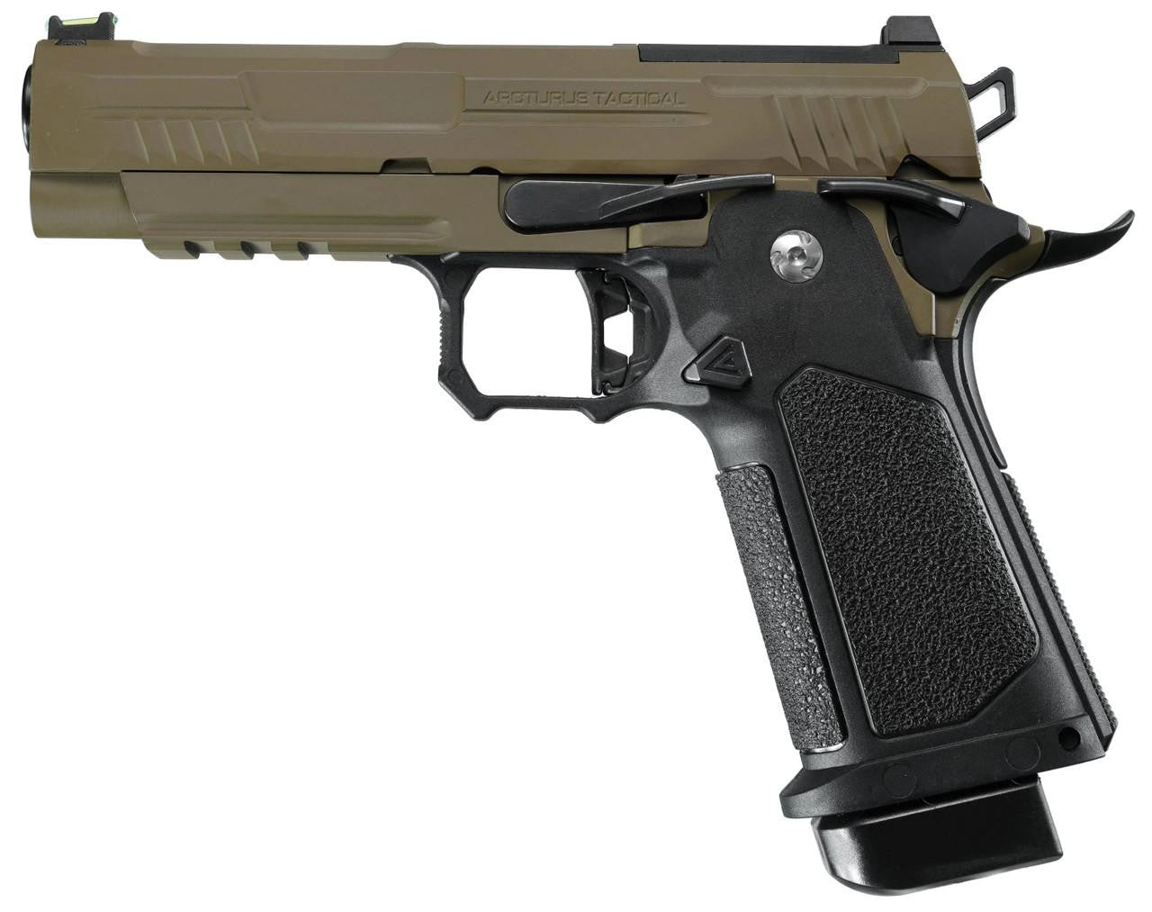 ARCTURUS Vanguard 4.3" Hi-Capa GBB Airsoft Pistol w/ Optics Ready Slide, Black/Tan
