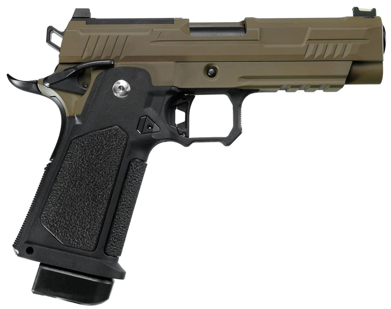 ARCTURUS Vanguard 4.3" Hi-Capa GBB Airsoft Pistol w/ Optics Ready Slide, Black/Tan