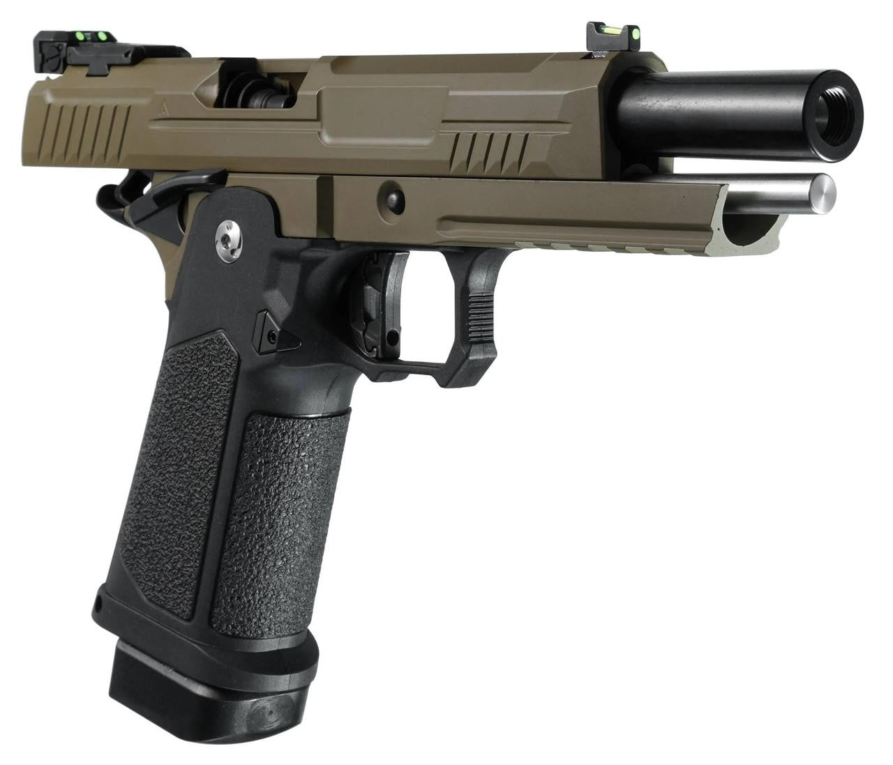 ARCTURUS Vanguard 5" Hi-Capa GBB Airsoft Pistol, Black/Tan
