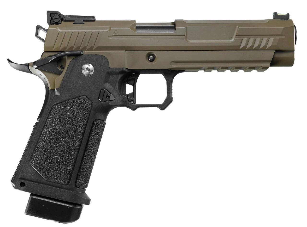 ARCTURUS Vanguard 5" Hi-Capa GBB Airsoft Pistol, Black/Tan