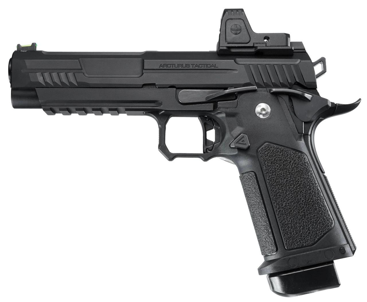 ARCTURUS Vanguard 5" Hi-Capa GBB Airsoft Pistol w/ Optics Ready Slide & ARS-1 Red Dot Combo, Black