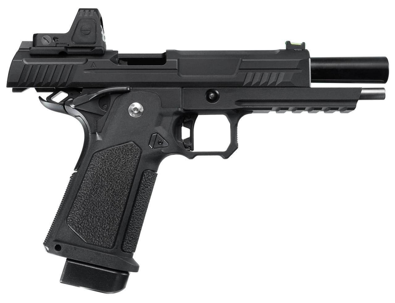 ARCTURUS Vanguard 5" Hi-Capa GBB Airsoft Pistol w/ Optics Ready Slide & ARS-1 Red Dot Combo, Black