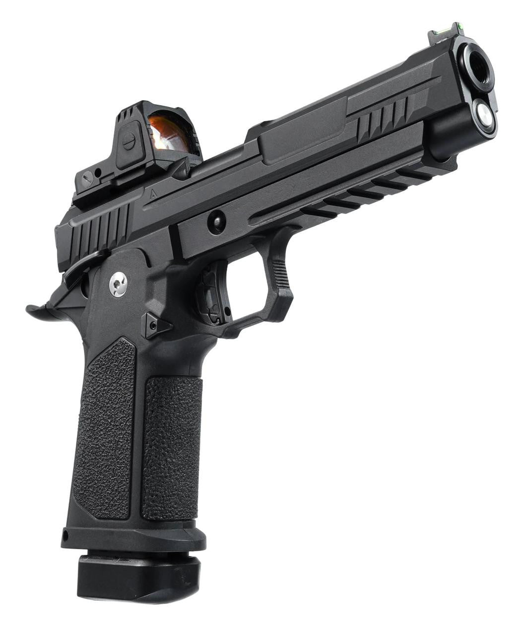 ARCTURUS Vanguard 5" Hi-Capa GBB Airsoft Pistol w/ Optics Ready Slide & ARS-1 Red Dot Combo, Black