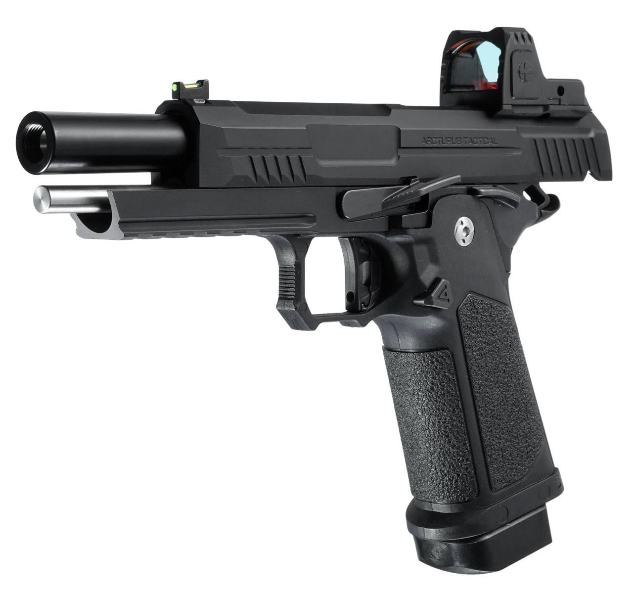 ARCTURUS Vanguard 5" Hi-Capa GBB Airsoft Pistol w/ Optics Ready Slide & ARS-1 Red Dot Combo, Black