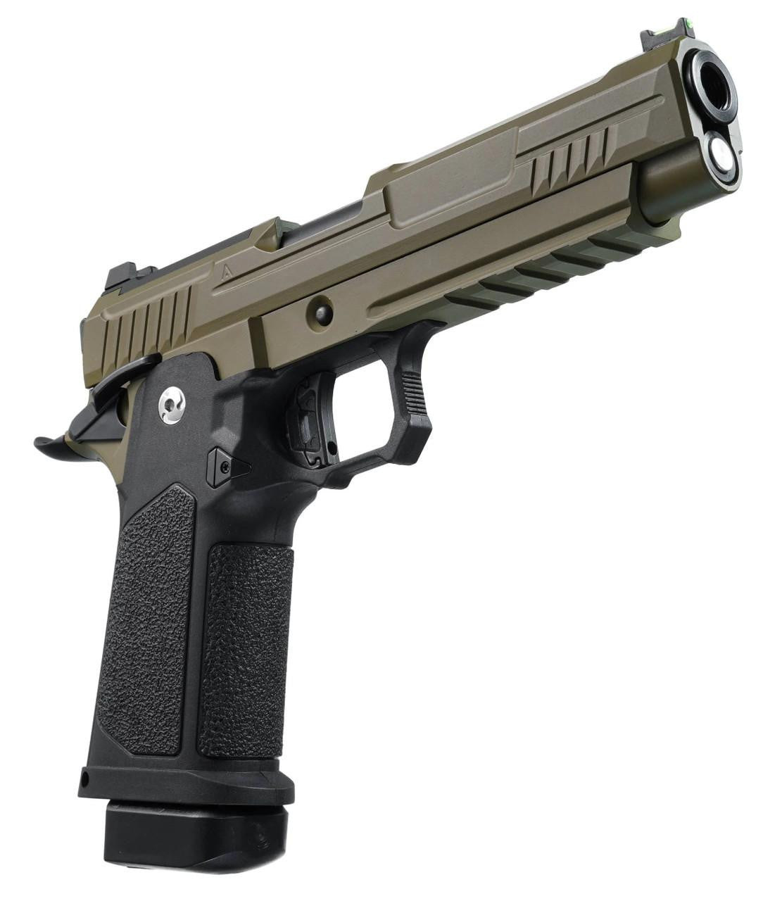 ARCTURUS Vanguard 5" Hi-Capa GBB Airsoft Pistol w/ Optics Ready Slide, Black/Tan