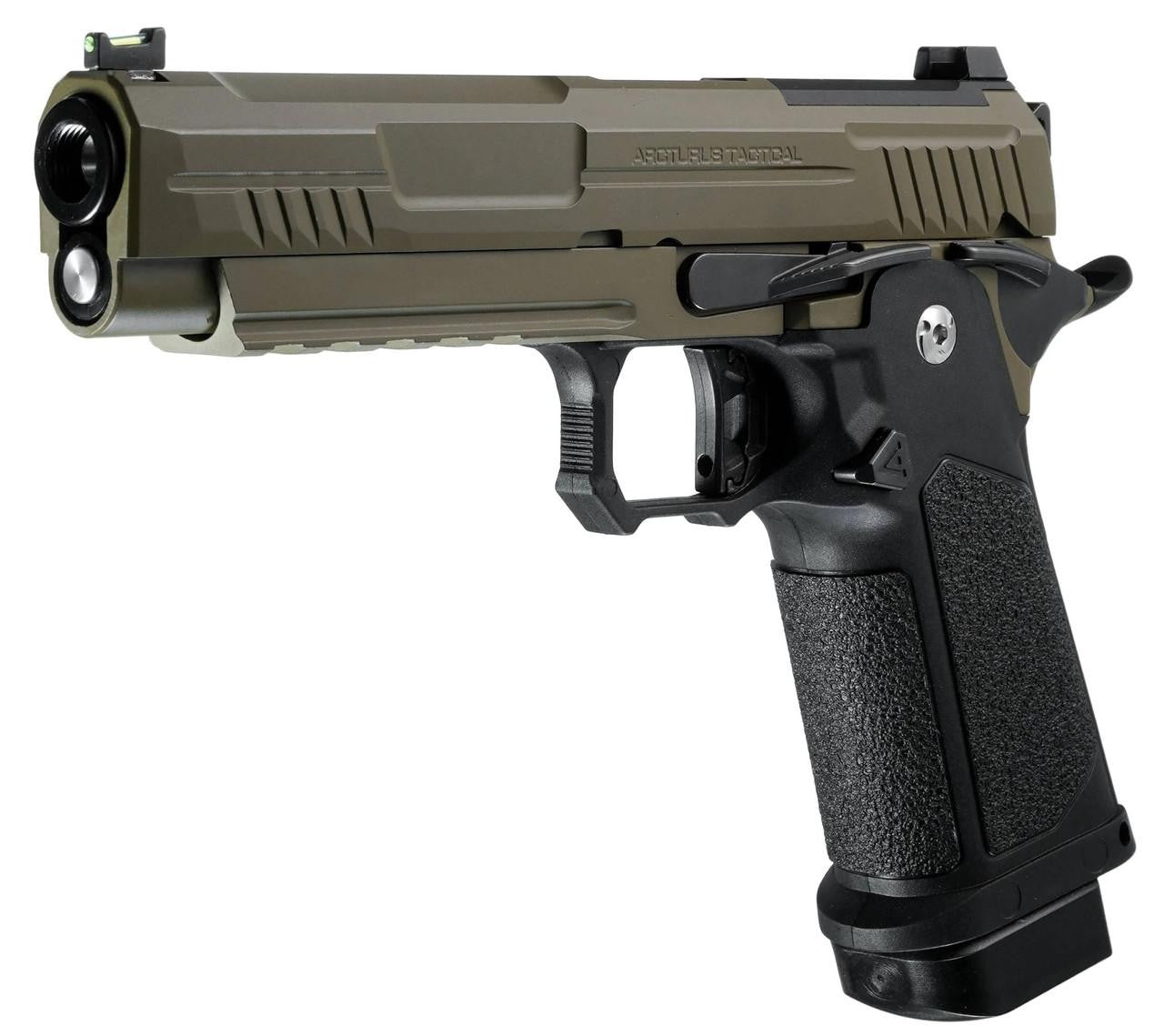 ARCTURUS Vanguard 5" Hi-Capa GBB Airsoft Pistol w/ Optics Ready Slide, Black/Tan