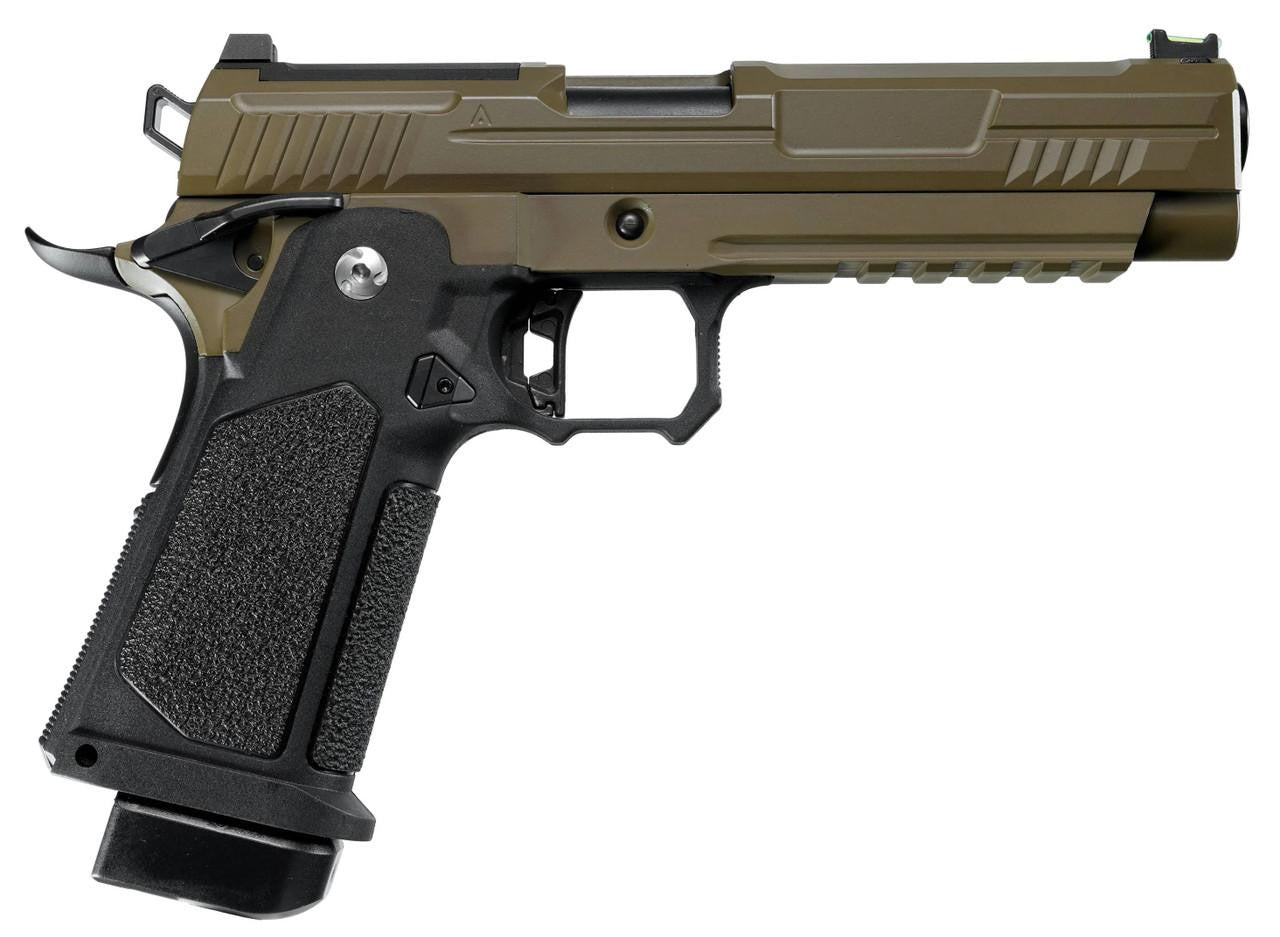 ARCTURUS Vanguard 5" Hi-Capa GBB Airsoft Pistol w/ Optics Ready Slide, Black/Tan