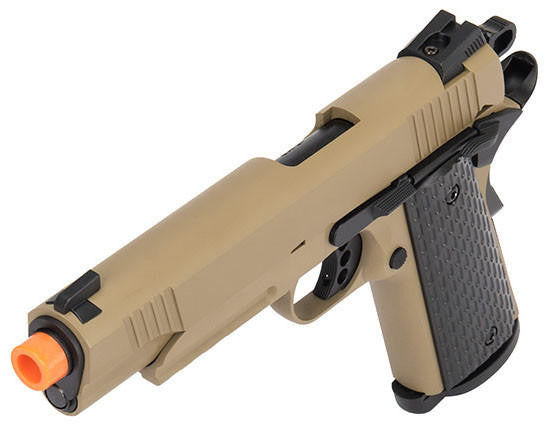 Army Armament Full Metal R28 1911 Desert Warrior GBB Airsoft Pistol, Tan