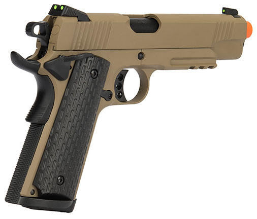 Army Armament Full Metal R28 1911 Desert Warrior GBB Airsoft Pistol, Tan