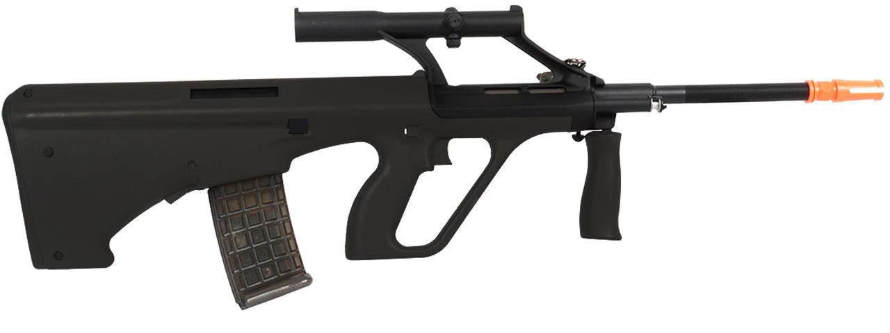 Army Armament Polymer AUG AEG Airsoft Rifle w/ Scope, Black