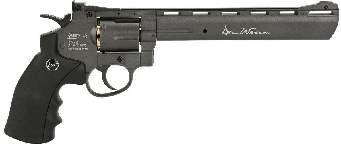 ASG Dan Wesson 8" 4.5mm Airgun Revolver, Black