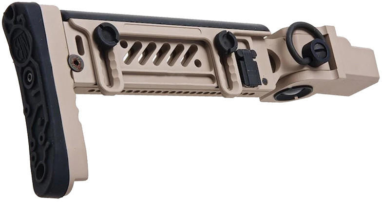 Atlas Custom Works PT-5 Side Folding Stock for GHK AKM Airsoft AEG Rifles, Tan