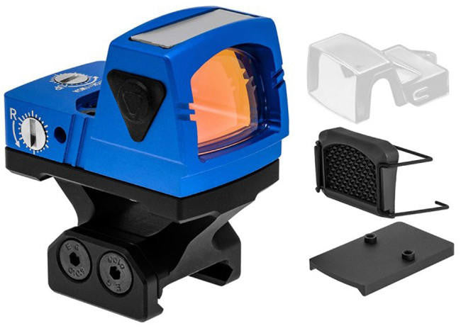 Atlas Custom Works xForce Solar Powered Mini Red Dot with Mount, Blue