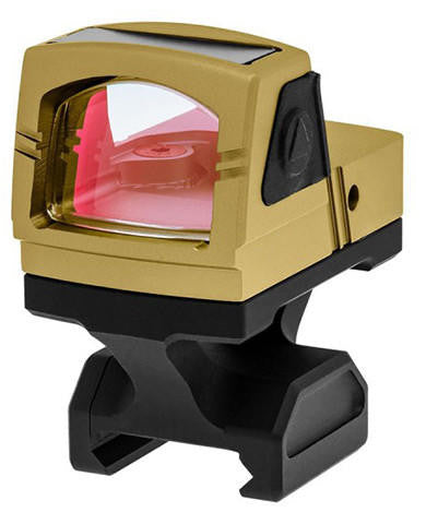 Atlas Custom Works xForce Solar Powered Mini Red Dot with Mount, Gold