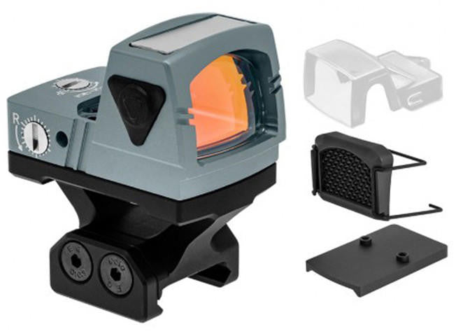 Atlas Custom Works xForce Solar Powered Mini Red Dot with Mount, Gray