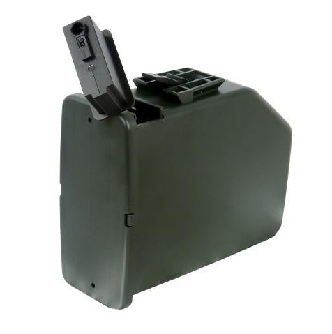 Auto Winding Drum Magazine for A&K M249 SAW Airsoft Gun, 2,500 Round Capacity