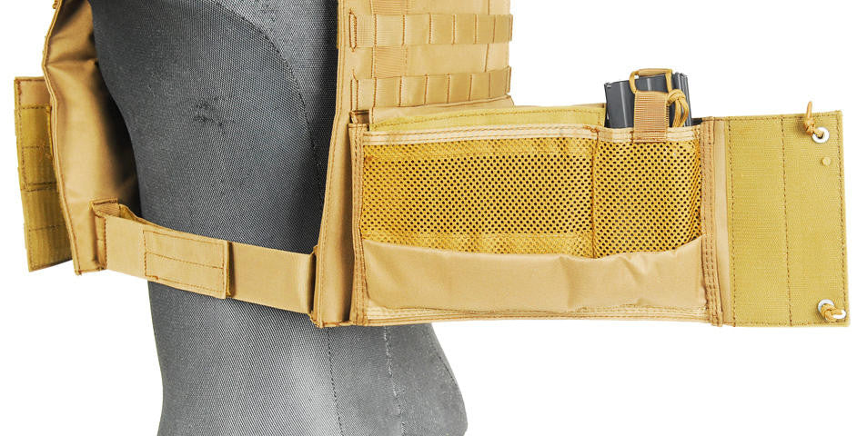 Lancer Tactical 311T2N 1000D Nylon Airsoft Molle Plate Carrier, Tan