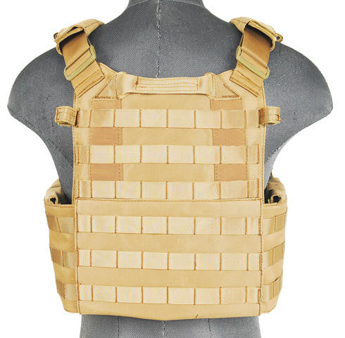 Lancer Tactical 311T2N 1000D Nylon Airsoft Molle Plate Carrier, Tan