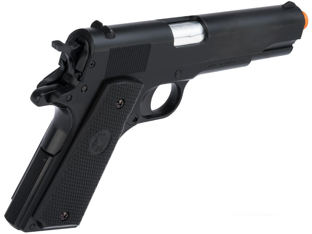 Colt Licensed Full Size M1911A1 Airsoft Spring Pistol with Metal Slide, Black