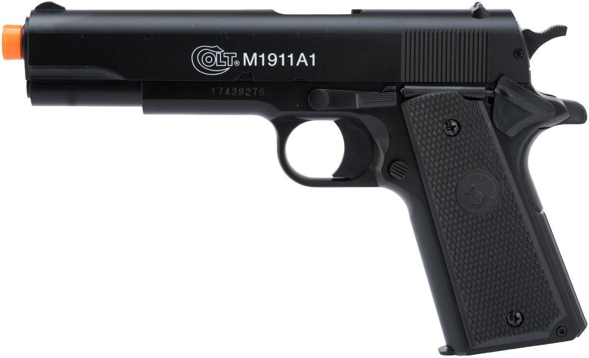 Colt Licensed Full Size M1911A1 Airsoft Spring Pistol with Metal Slide, Black