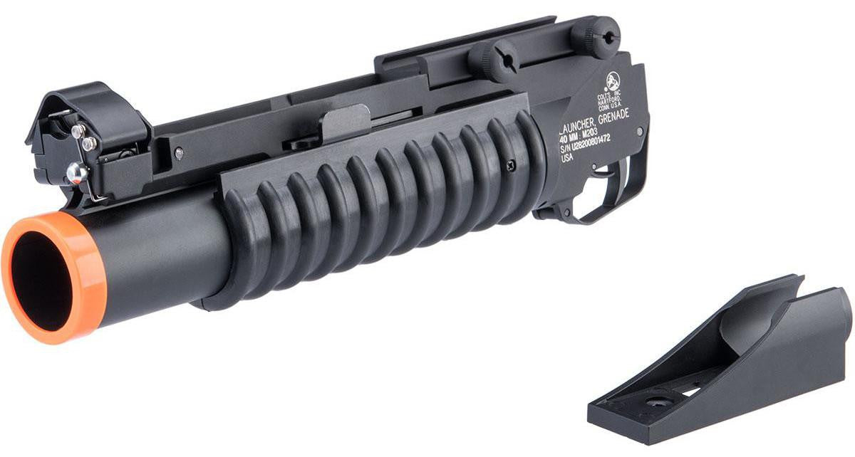 Colt Licensed M203 40mm Grenade Launcher for M4 / M16 Series Airsoft Rifles w/ Metal Barrel, Black