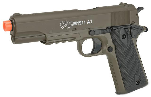 Colt M1911A1 Airsoft Spring Pistol with Metal Slide, Tan