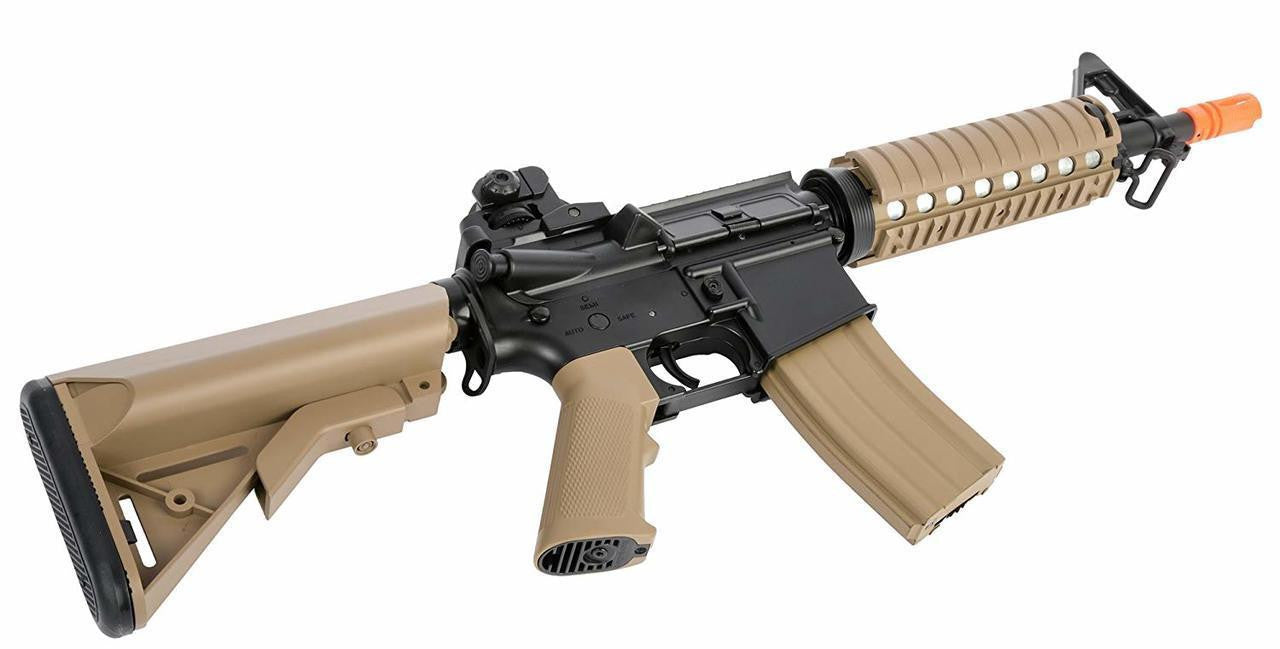 Colt M4A1 CQBR RIS AEG Airsoft Rifle, Tan/Black