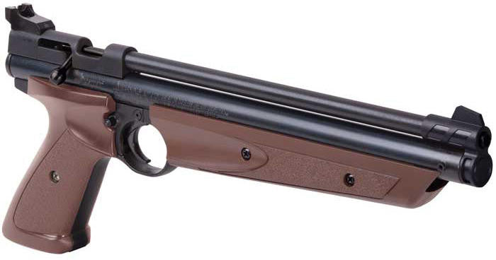 Crosman 1377C/PC77 Single Shot Bolt Action 0.177 Cal Airgun, Brown/Black