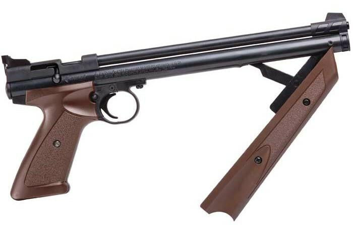 Crosman 1377C/PC77 Single Shot Bolt Action 0.177 Cal Airgun, Brown/Black