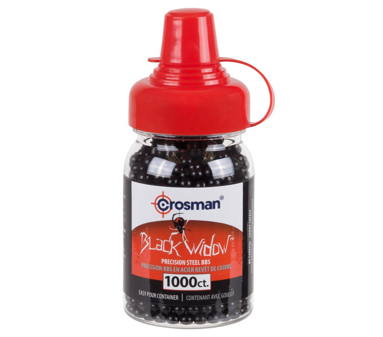 Crosman Black Widow .177 Cal 5.23 Grains Steel BBs, 1000ct, Black