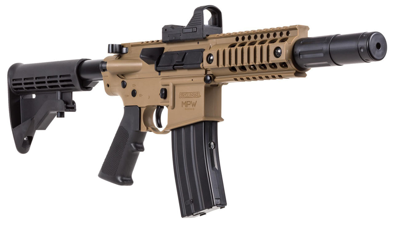 Crosman Bushmaster MPW Full Auto .177 Cal CO2 BB Gun, Tan/Black